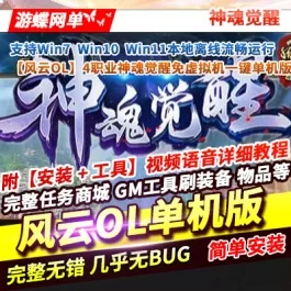 《风云OL神魂觉醒》精修主线技能坐骑翅膀商城4职业GM网单|一键单机端|官方中文- 关先生资源站