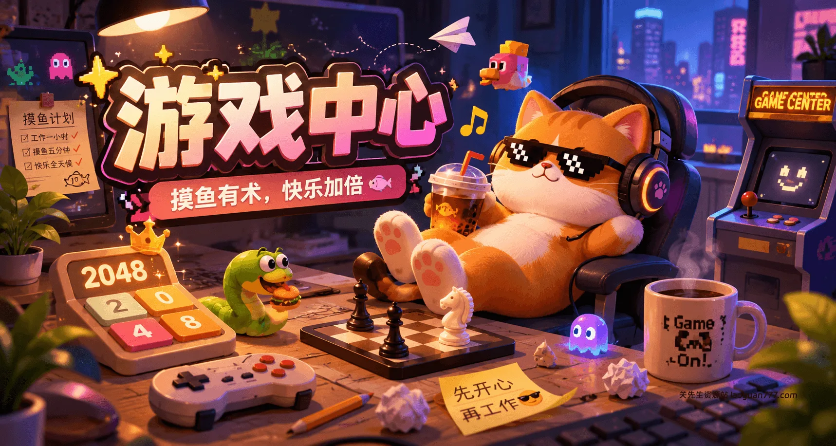 千呼万唤始出来！关网游戏大厅正式上线，上班摸鱼神器来了！- 关先生资源站